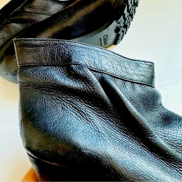 Chloé p Ankle Leather Heeled Booties - Picture 6 of 9